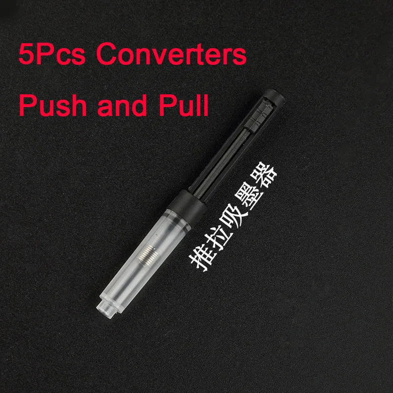 5Pcs converter Акция, 5 шт./лот, Baoer, 388, высокое качество, дешевая цена, зажим для стрелок, М перо, чернила/бренд/авторучка, металлические подарочные ручки, канцелярские принадлежности - Цвет: 5Pcs converter