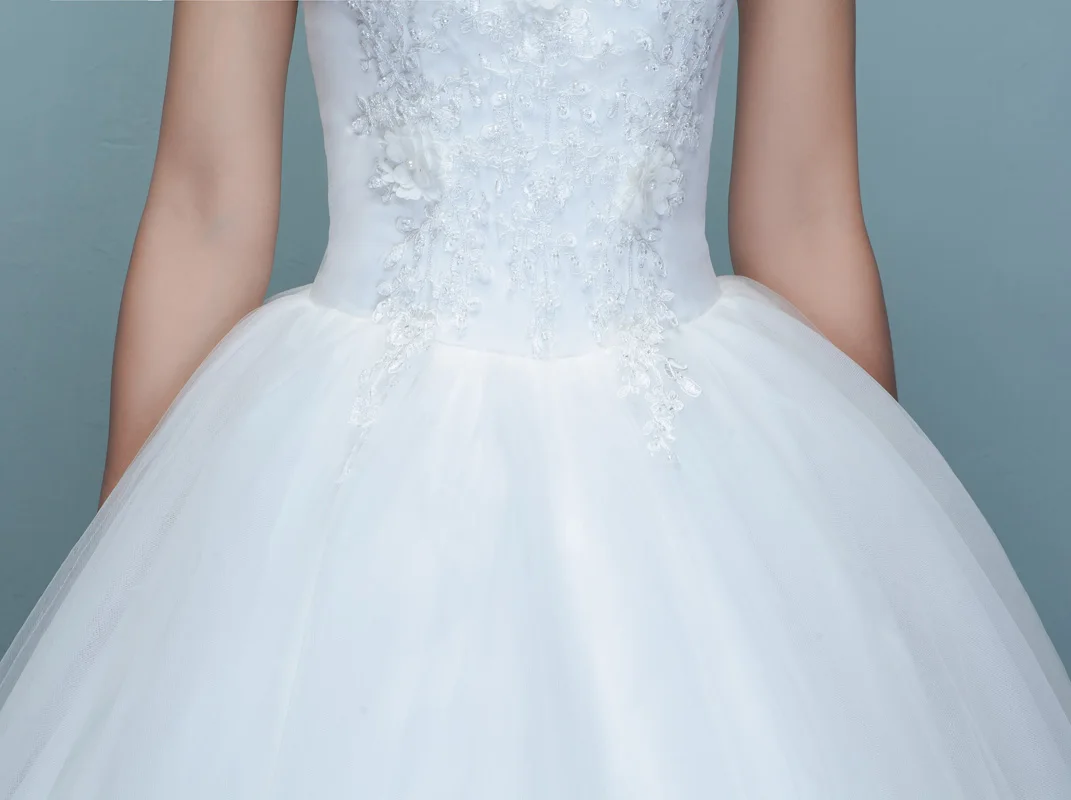 Fansmile Vestidos de Noivas платье с жемчужинами свадебное платье плюс размер белые принцесса подвенечные Свадебные платья FSM-648F