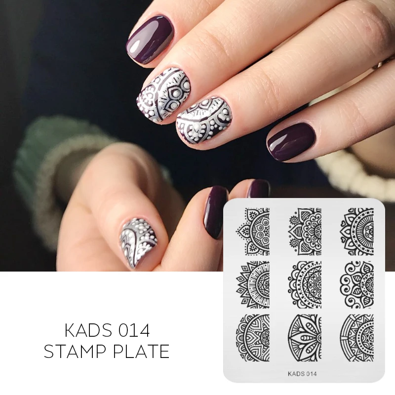 KADS Новый 2017 Полный Красоты Кружева Цветов Nail Art Печати Штамповка Плиты PolishTemplate