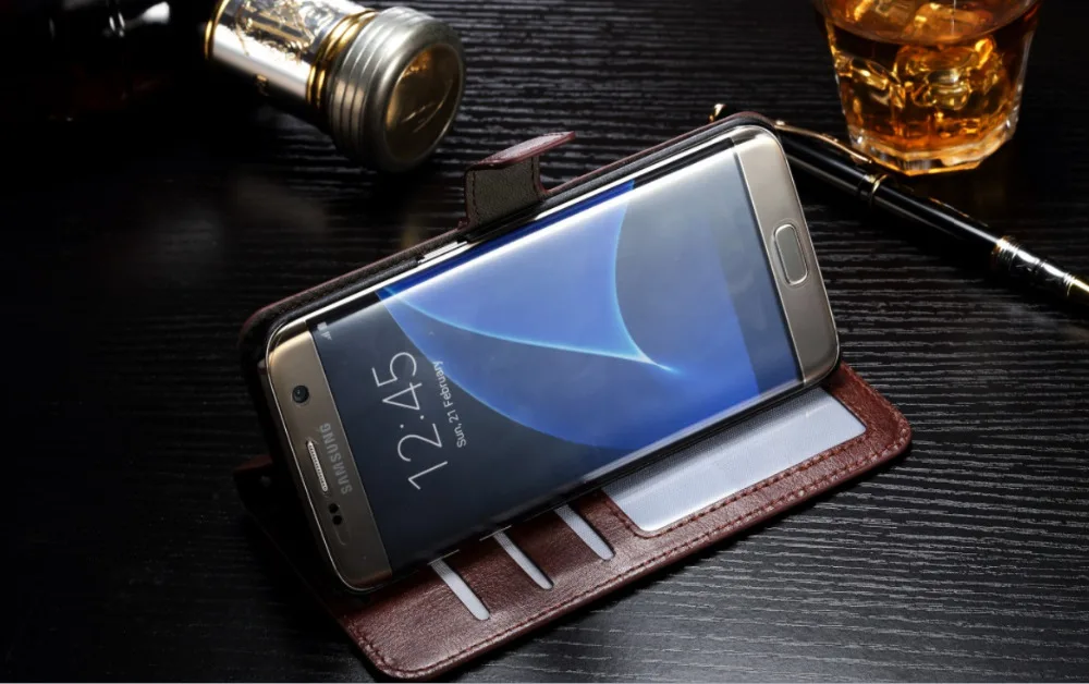 Кожаный чехол AZK для телефона Samsung Galaxy S6 EDGE S6EDGE | Мобильные телефоны и аксессуары