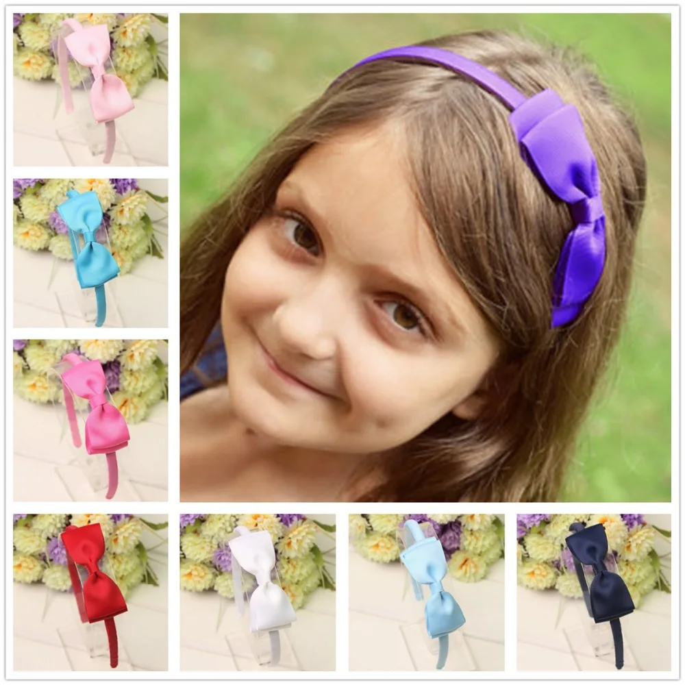 1 шт./лот для маленьких девочек белая лента Детская повязка на голову в рубчик