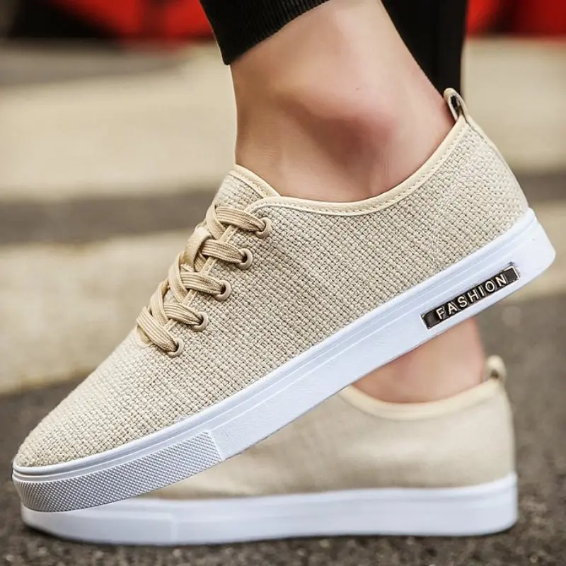 RAZAMAZA простой Для мужчин повседневная парусиновая обувь круглый носок на плоской