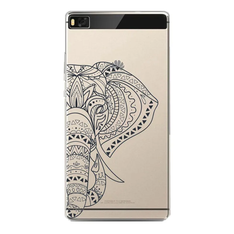 Мягкий прозрачный чехол из ТПУ С Рисунком Слона для huawei P10plus P8 P9lite honor 3c 4c 6a 7 8 9 5c с