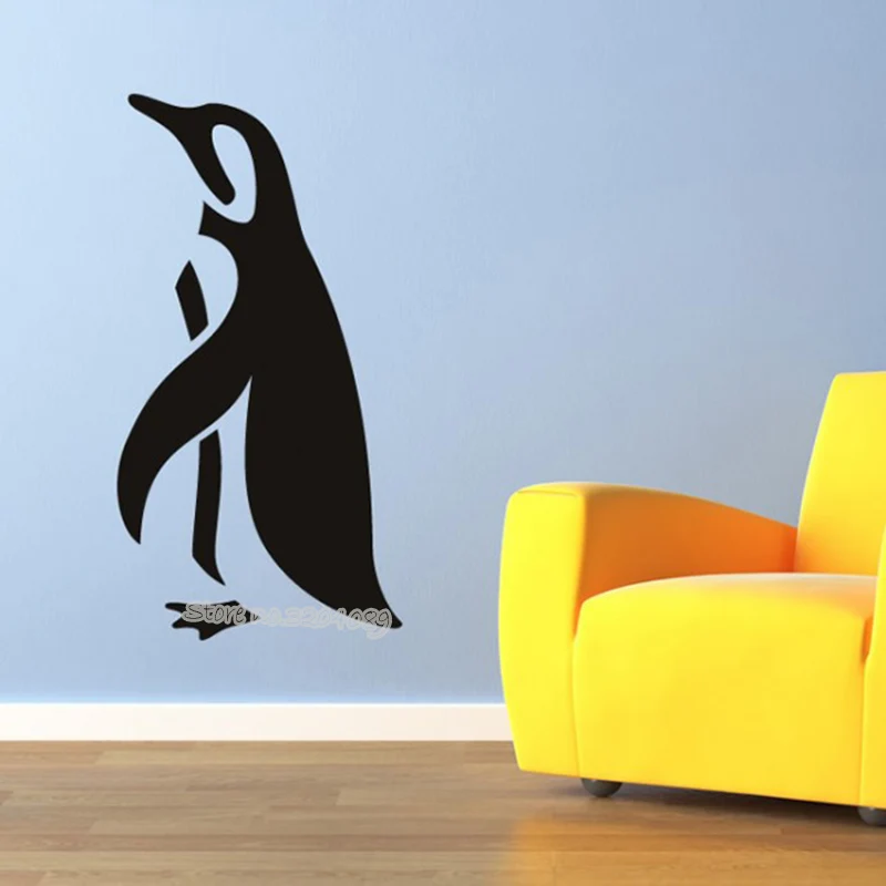 Наклейка на стену с изображением пингвина виниловая Съемная наклейка