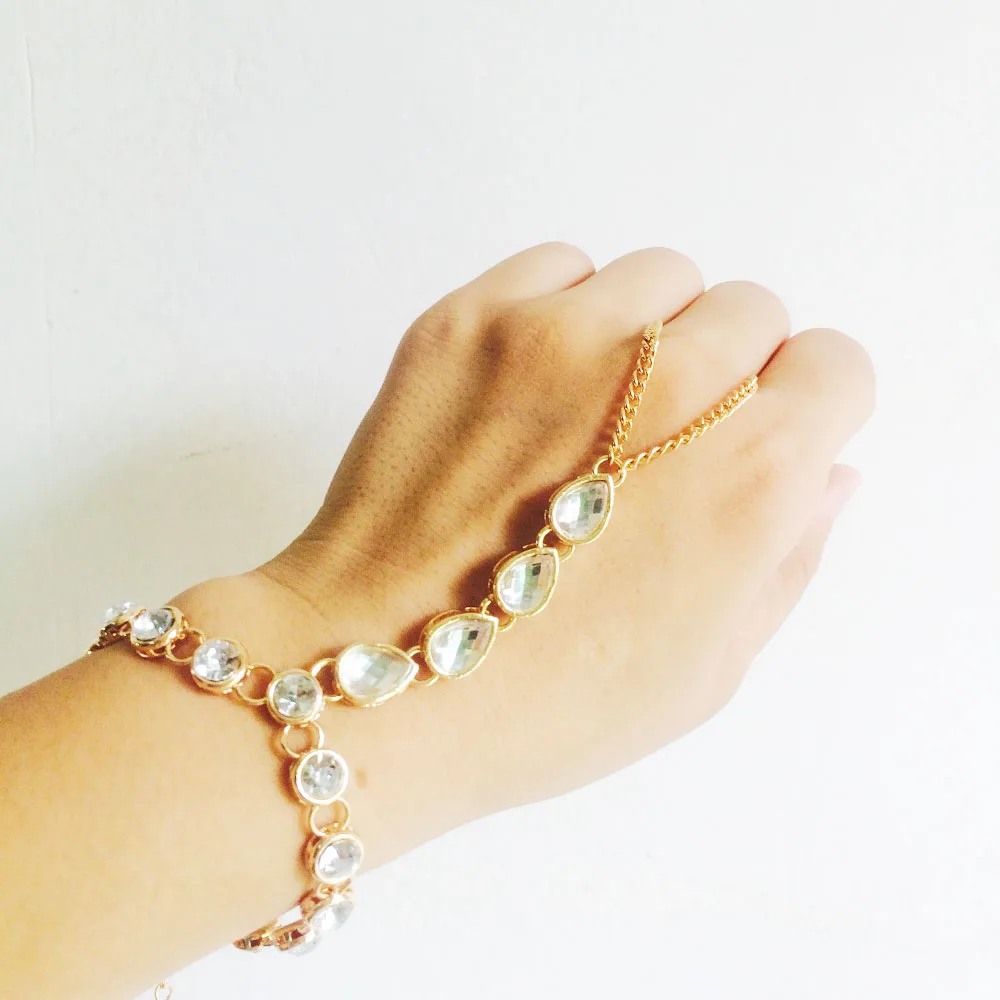 Ручная цепочка Ювелирные изделия Стразы браслет Бохо ювелирные Boho ручная