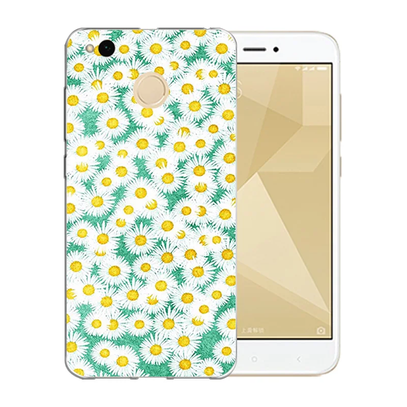Soft TPU For Xiaomi Redmi 4X Case Blossom Pattern 5.0 inch 4 X Back Cover Silicon Coque Matte Full Proteector Shell |