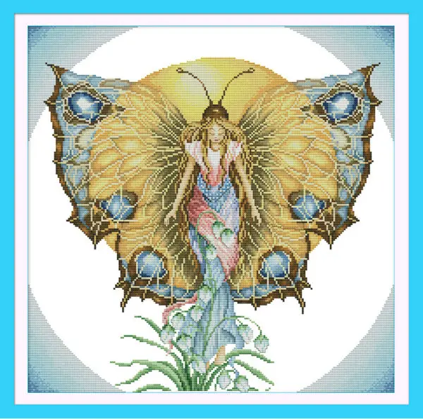 Дух Бабочка печать на холсте DMC китайские наборы для вышивки крестом Наборы