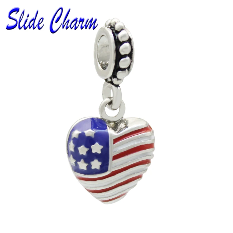 Новинка 2025 подвеска с американским флагом мама любви модные украшения синие и
