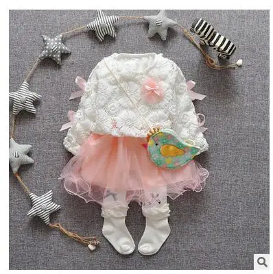 2016 г. платье для девочек высокого качества с длинными рукавами и куртка одежда из