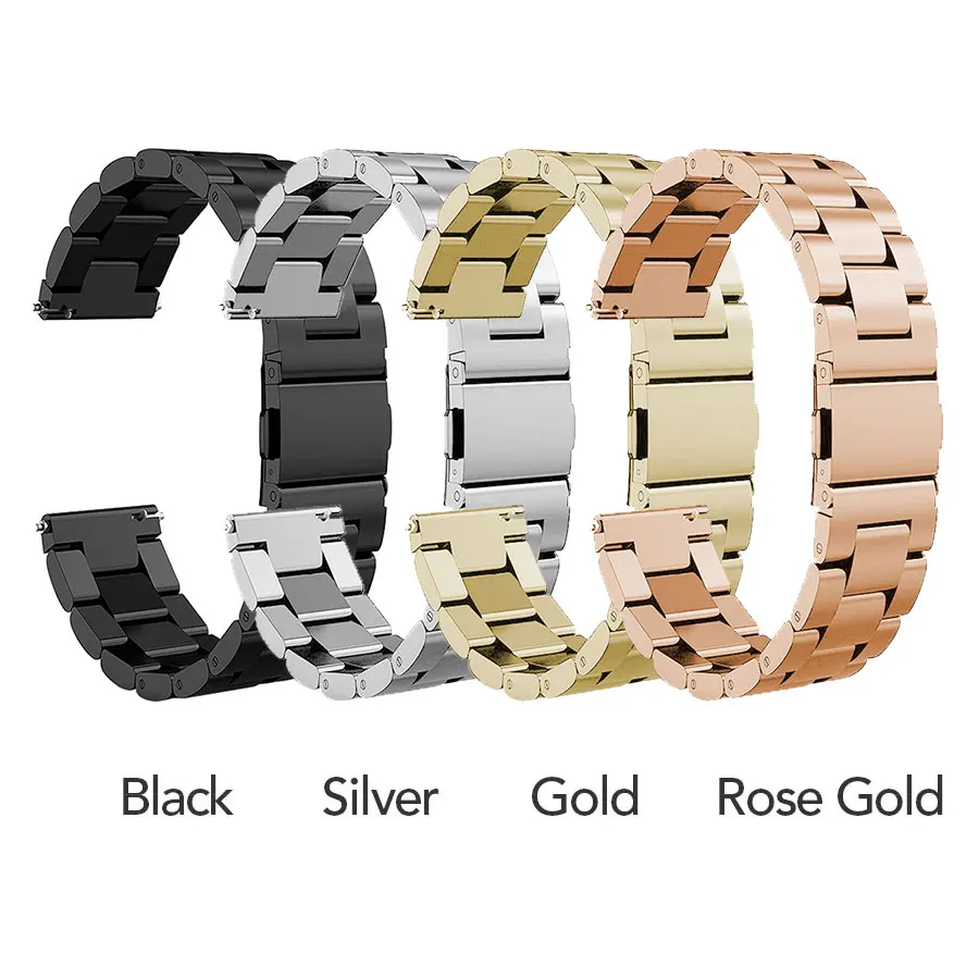 

Ремешок из нержавеющей стали для Samsung Gear S2 20 мм 22 мм 24 мм, спортивный браслет для HUAWEI Watch 2