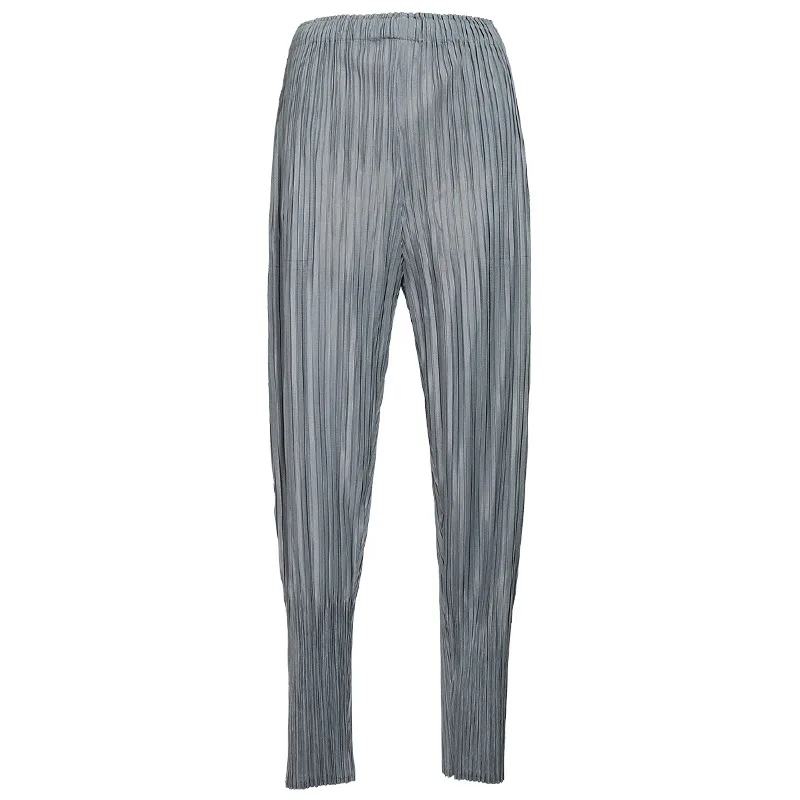 gray pants Большие размеры Брюки женские осенние и зимние новые женские стрейч Miyake плиссированные черные повседневные штаны дышащие шаровары женские - Цвет: gray pants