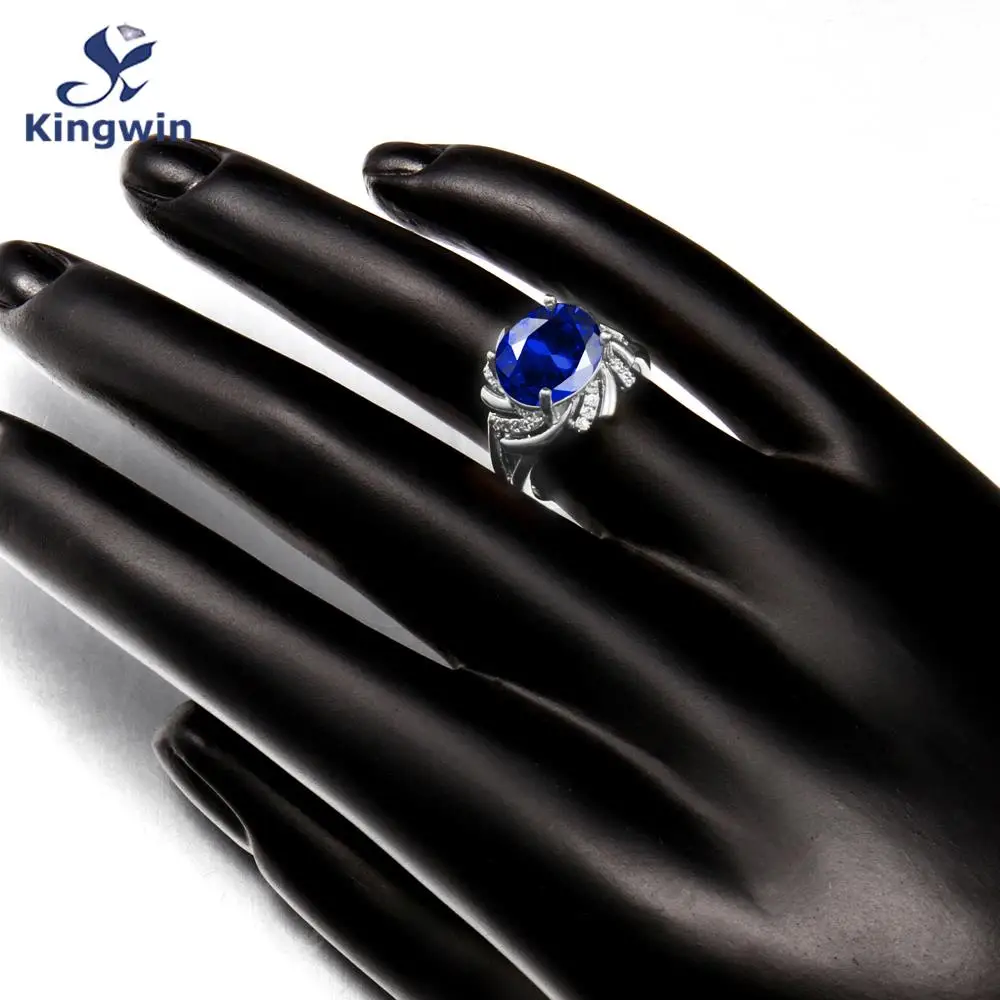 Кольцо Kate blue хорошее качество известный дизайнер Настоящее Белое чистое золото