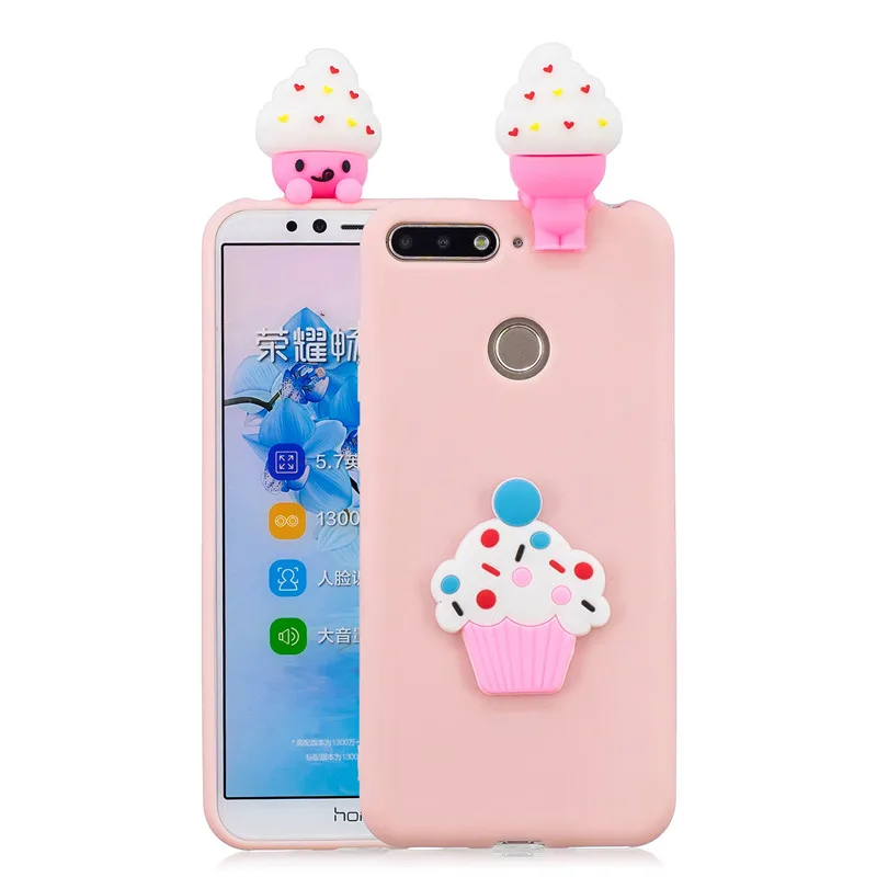 3D Милый Панда Единорог кактус силиконовый чехол для телефона на Fundas для huawei Honor 7A Pro/Y6 Prime чехол для женщин и детей