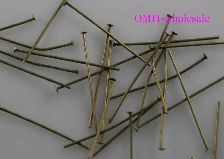 

OMH wholesale 550pcs Jewelry accessories production tool 20mm bronze color metal Head pins DY67-20