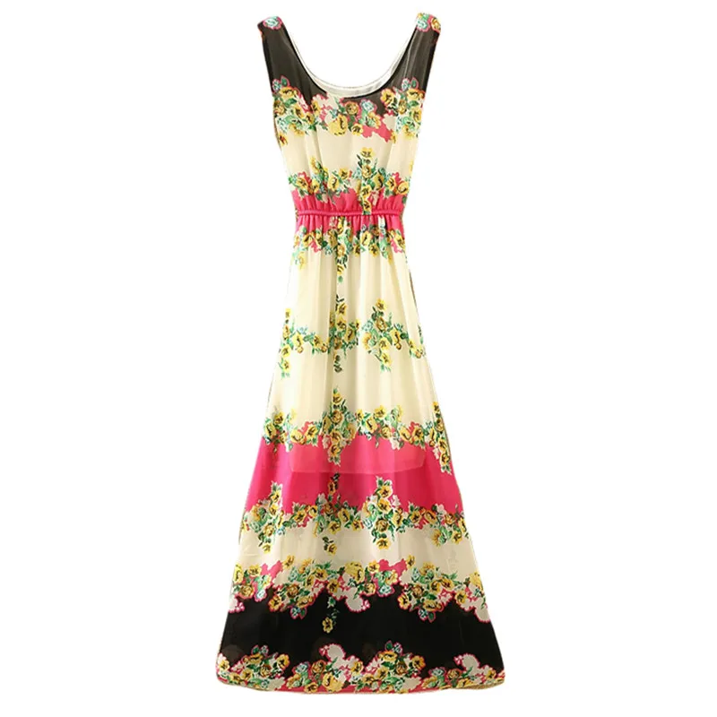 Новинка 2017 летнее женское платье винтажное с цветочным принтом в стиле бохо без