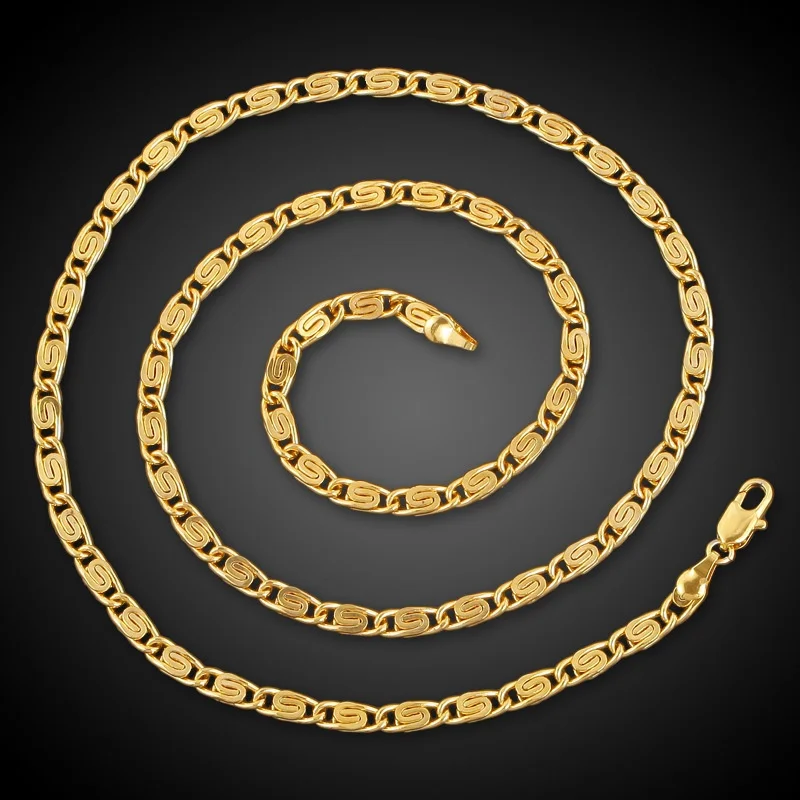 5 мм Золотая цепочка колье браслет дешевый комплект ювелирных изделий | Украшения