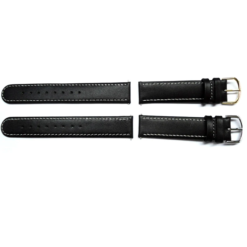 YQI Genuine Leather Watch Strap 18mm Band Black Thin soft Watchband With Stainless Steel Buckle For Watches Free Shipping | Наручные часы
