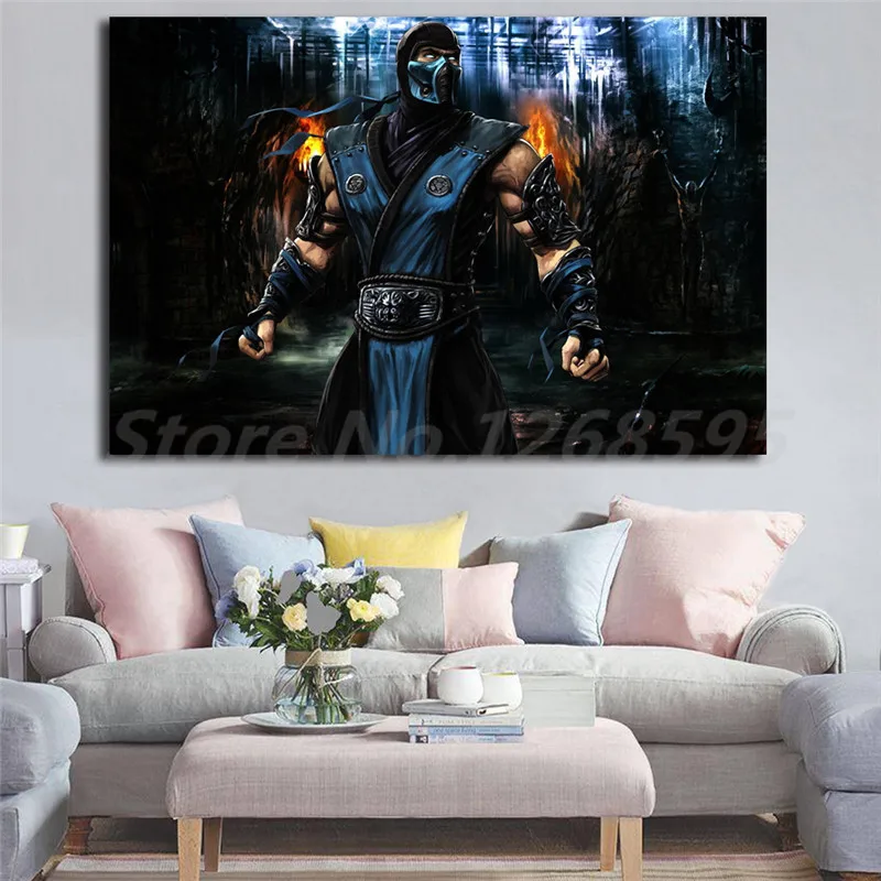 Настенный постер Mortal Kombat 9 рисунок на холсте с небольшими потерями | Дом и сад