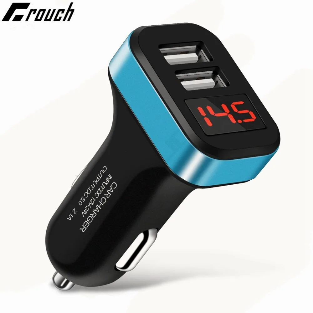 Цифровой Дисплей 5 В 2.1A Универсальный USB Автомобильное Зарядное устройство для iPhone 7 6 S Plus dual USB мобильного телефона Tablet автомобиля Зарядное устройство адаптер