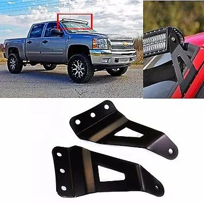 50&quot Curved Led Light Bar Top Roof Upper Windshield Mount Brackets for Chevy GMC | Автомобили и мотоциклы
