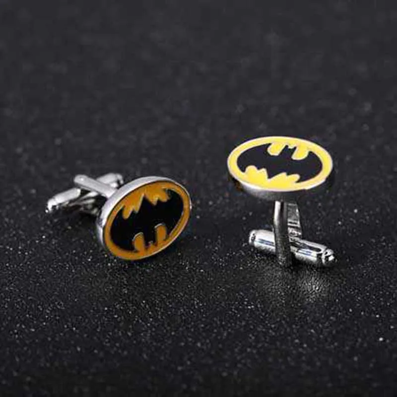 Высокое качество Бэтмен шаблон запонки французские рубашки подарки популярные
