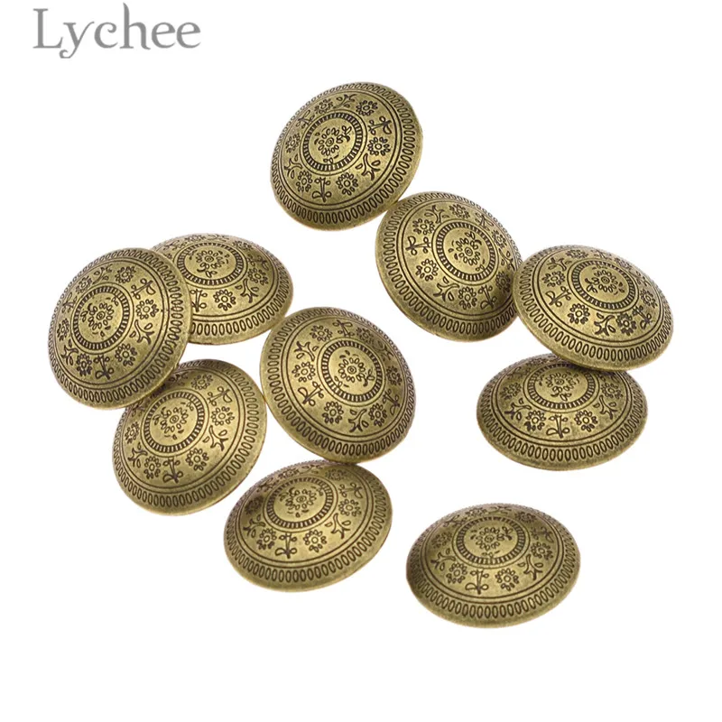 Lychee Life 10 шт. винтажные Цветочные Резные металлические пуговицы Ретро круглая