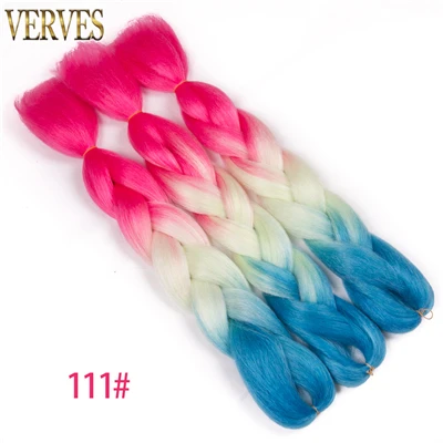 39 М VERVES плетеные волосы 1 шт. 24 ''большие синтетические косы 100 г/шт., вязанные волосы с эффектом омбре, высокотемпературное волокно для наращивания волос - Цвет: 39 М