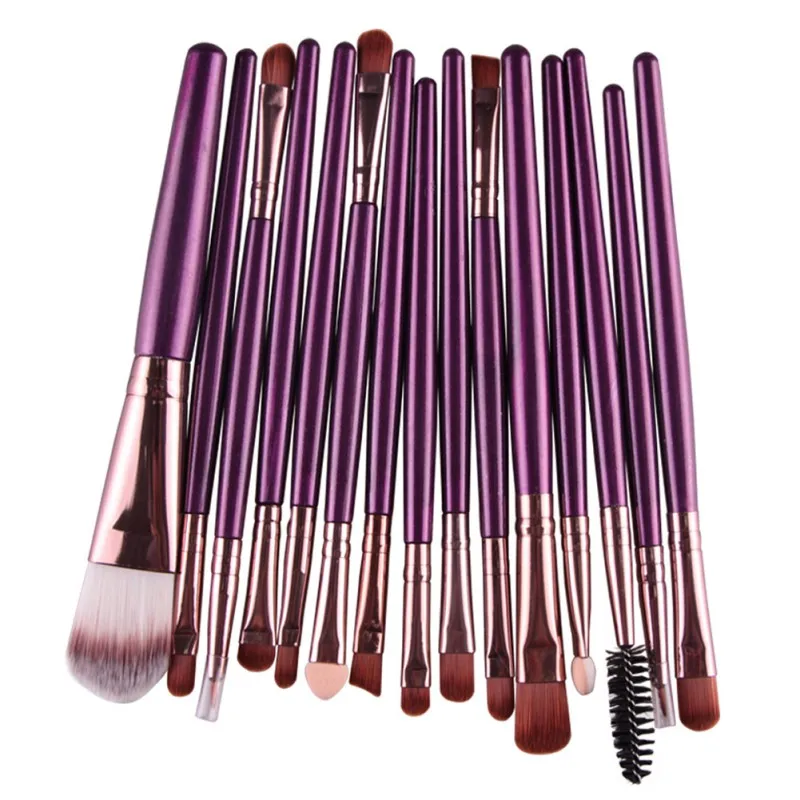15pcs 15/12/10/7/4 шт профессиональный макияж кисть для теней для век подводка для губ Горячая кисти для макияжа глаз Кисть Maquiagem комплект - Handle Color: 15pcs