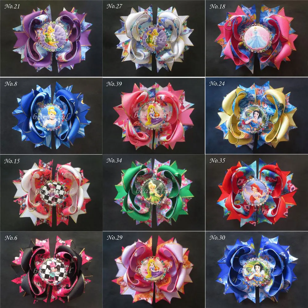 16 шт. 4 5 дюймовая атласная лента банты для волос с зажимом девочек заколки