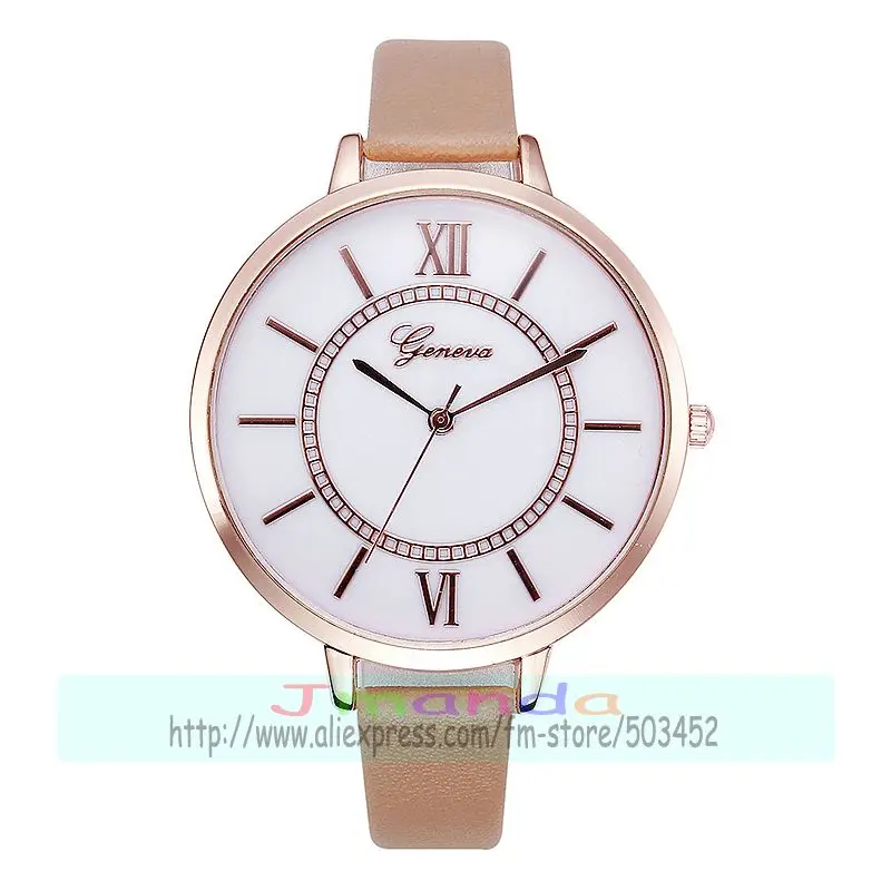 100 шт./лот 8233 миниатюрные часы с кожаным ремешком кварцевые корпусом из розового