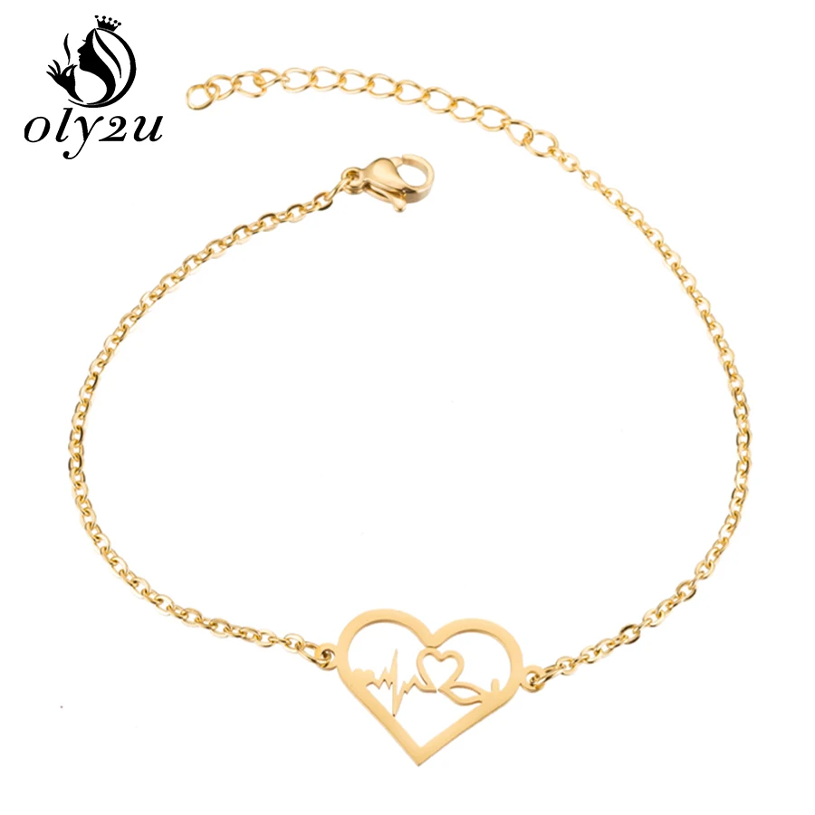 Браслет женский из нержавеющей стали с шармами и звеньями | Украшения аксессуары