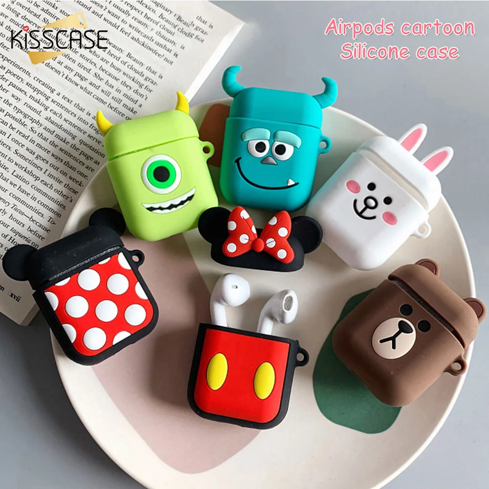 KISSCASE мягкий мультяшный защитный чехол для Airpods мини восхитительный наушников