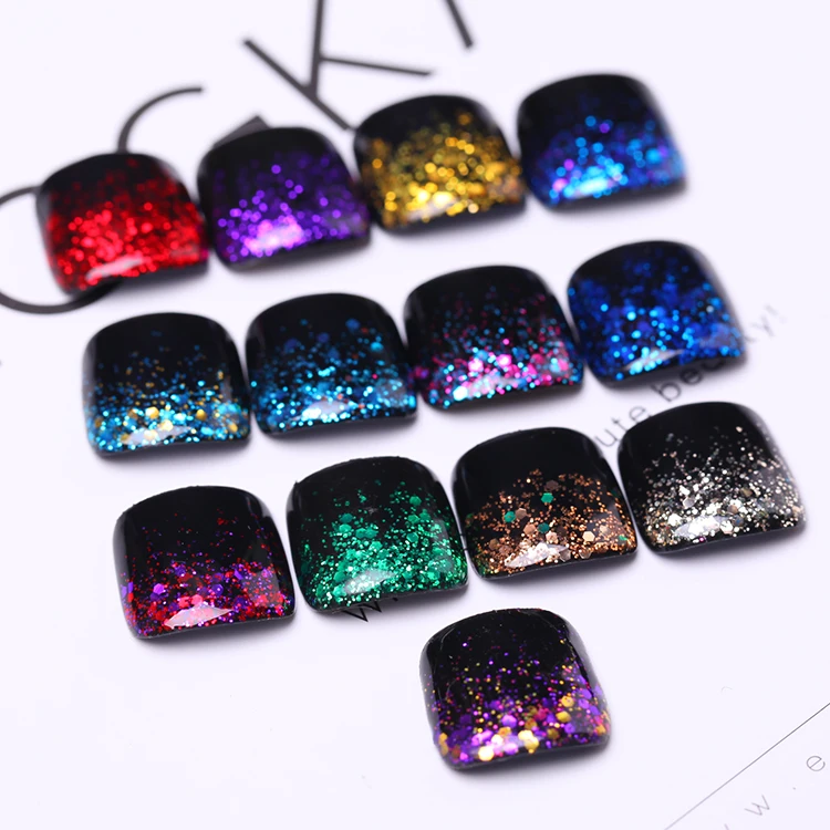 Смешанный дизайн ногтей Блестящий порошок цвет блёстки макияж супер блеск для