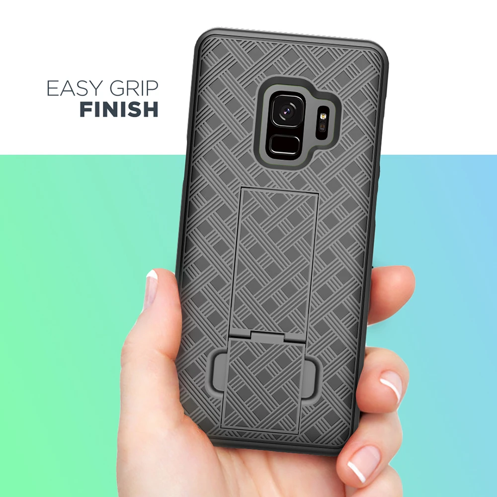 Чехол для телефона Haissky Armor Samsung Galaxy S9 Plus полная защита подставка зажим ремня чехол