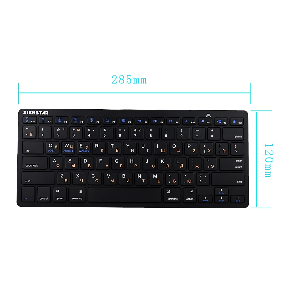 Zienstar России язык ультра тонкая беспроводная клавиатура Bluetooth 3 0 для Ipad Iphone Macbook PC