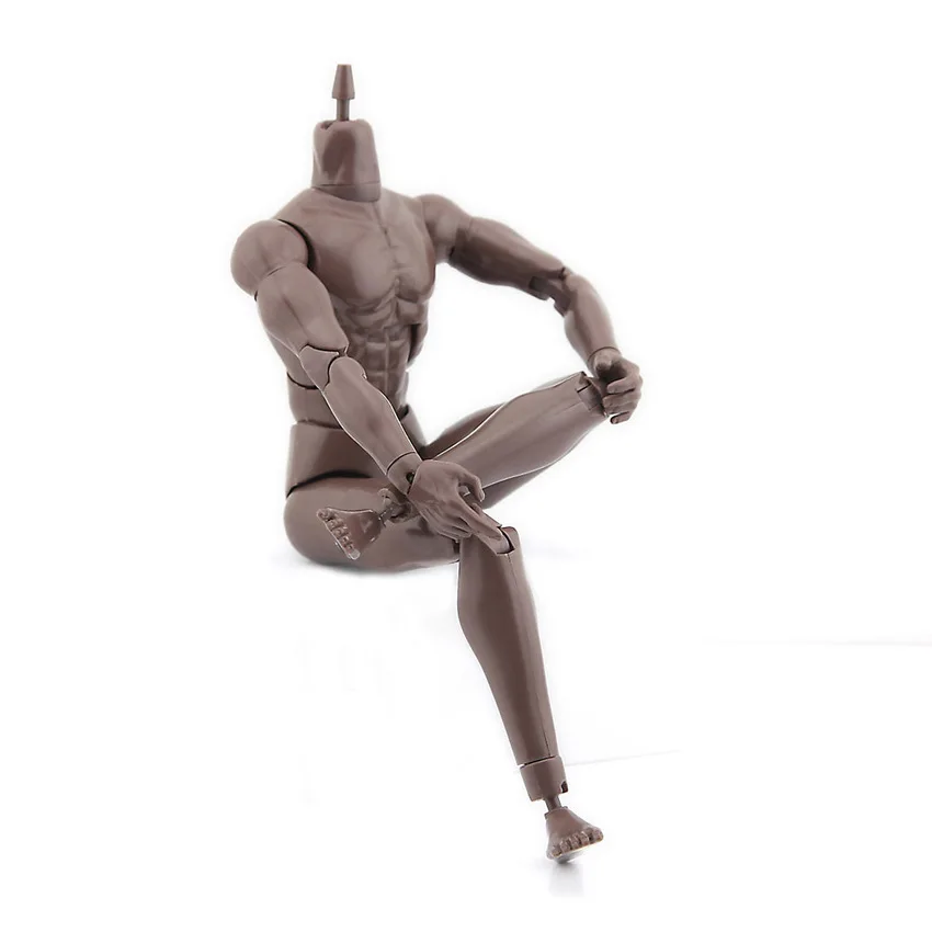 Экшн-фигурка в масштабе 1:6 для мускулов мужчин черное тело солдат модель игрушки