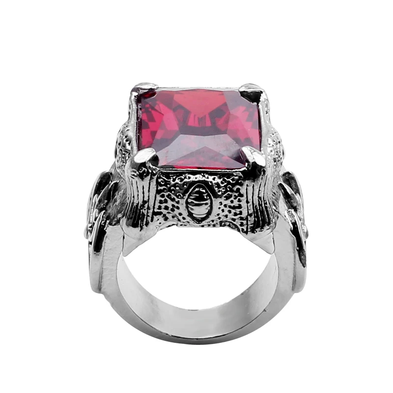 Винтажная мода квадрат красный кристалл инкрустированные для мужчин ювелирные