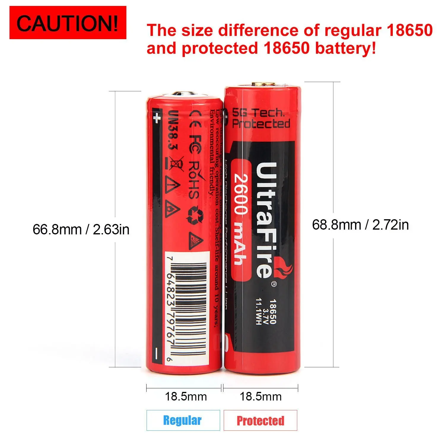 Бренд UltraFire 18650 3,7 V 2600mAh батарея 18650 перезаряжаемая литиевая батарея для фонарика