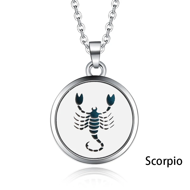 Ароматический диффузор Scorpio ожерелье медальон подвеска из нержавеющей стали для