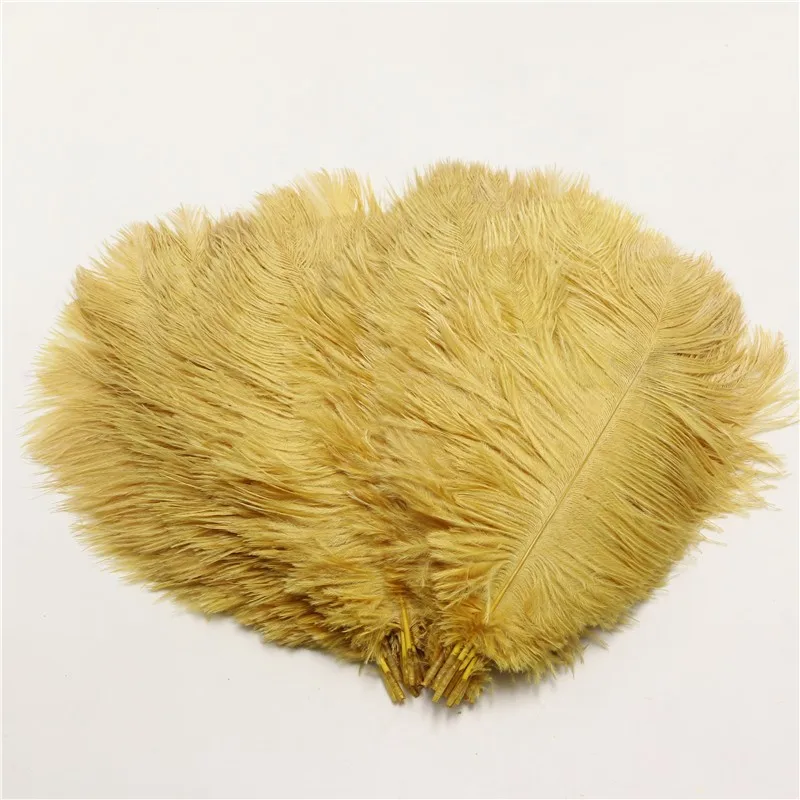 

14-16inch/35-40cm ostrich feather gold color fluffy ostrich plumage jewelry accessories wedding decoration DIY costumes headwear