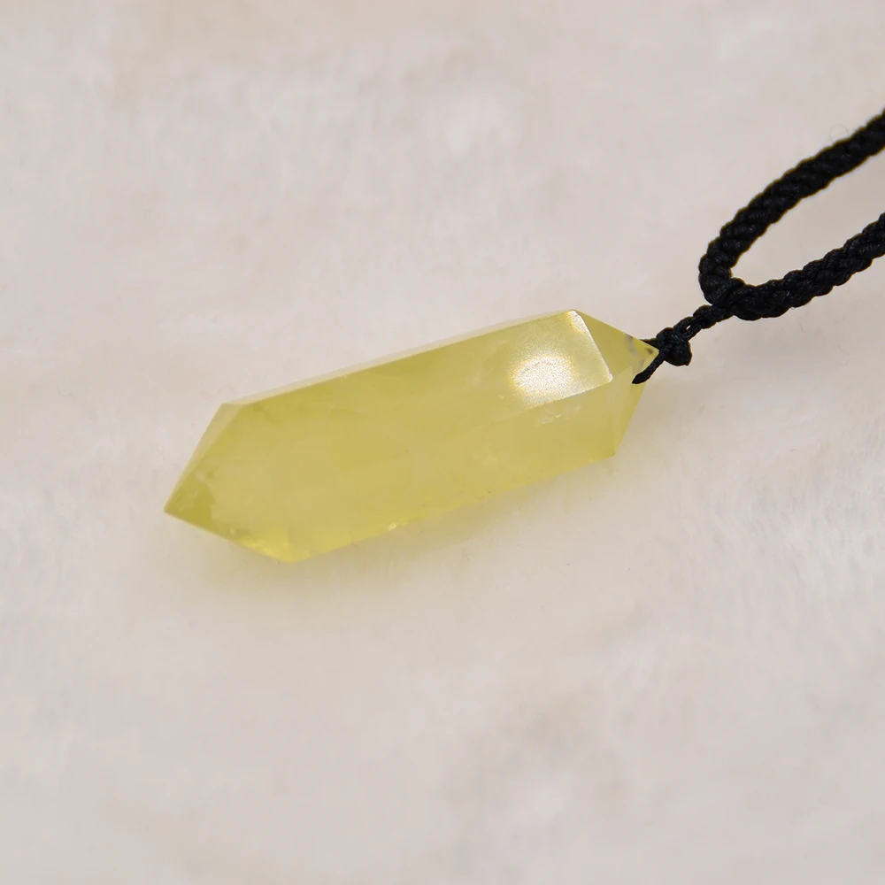 Натуральный цитрин, хрустальный кулон, желтое крестное двунаправленное лечебное шестигранное волшебное ювелирное изделие, ожерелье, лечебный кварцевый драгоценный камень