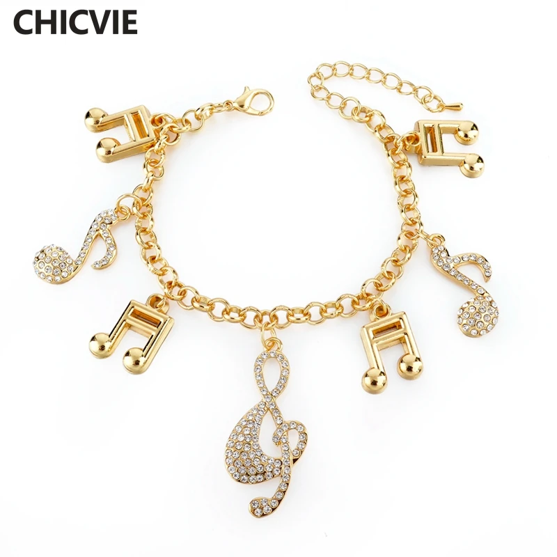 

Hot Sale Gold Plated Bracelets&Bangles with Crystal Note Ethnic Bracelets For Women Vintage European&American Jewelry