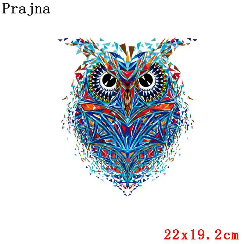 Безникелевый белый Prajna, с единорогом, теплопередача, Тигровое сердце, грудь, совы, глажка, нашивки, череп, панк, термопередача для одежды, сделай сам, футболка - Цвет: Безникелевый белый