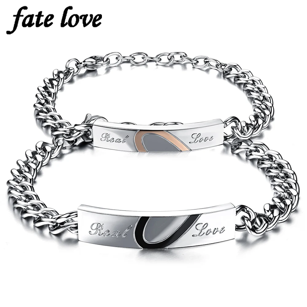 Браслеты из нержавеющей стали для пар украшения влюбленных подарок головоломка