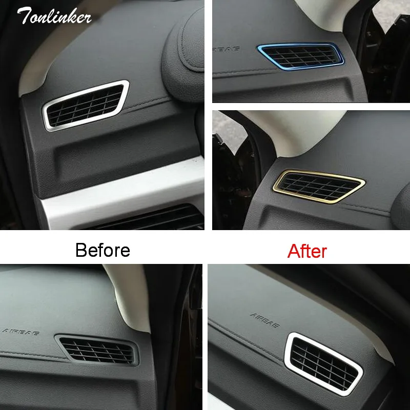 Наклейки Tonlinker для Geely Atlas 2016 18 Стайлинг автомобиля 2 шт. наклейки из нержавеющей