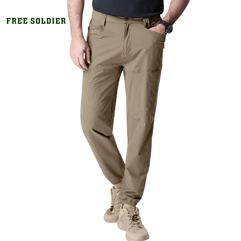 

FREE SOLDIER outdoor sports camping climbing tactical military slim fit pant for men summer breathable cropped pants
