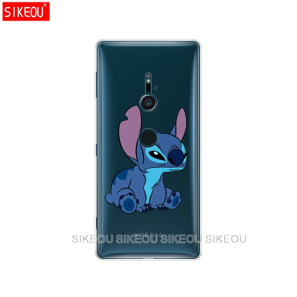 silicone Cover phone Case for sony xperia XA1 XA2 ULTRA PLUS L1 L2 XZ1 XZ2 compact XZ PREMIUM hollow out cartoon Lilo Stitch |