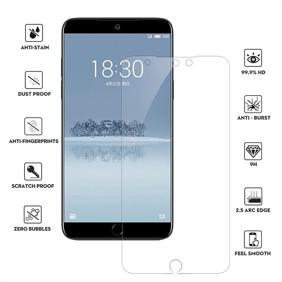 2Pcs For Meizu 16 15 Plus M15 Lite 16X X8 V8 NOTE 8 Tempered Glass Screen Protector Protective Film not Full Cover 2.5D | Мобильные