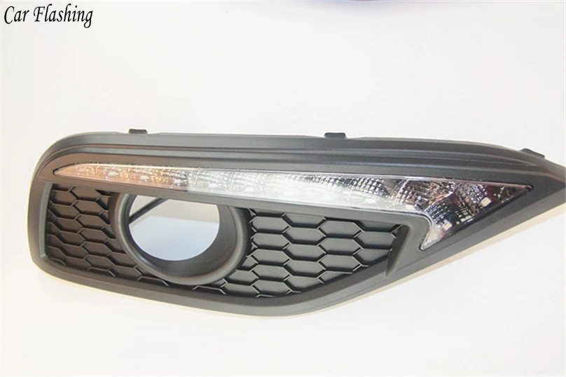 Автомобильный мигающий 1 пара для Honda CRV CR-V 2012- светодиодный DRL дневные ходовые огни дневного Света Желтая Поворотная сигнальная лампа автомобильный Стайлинг drl