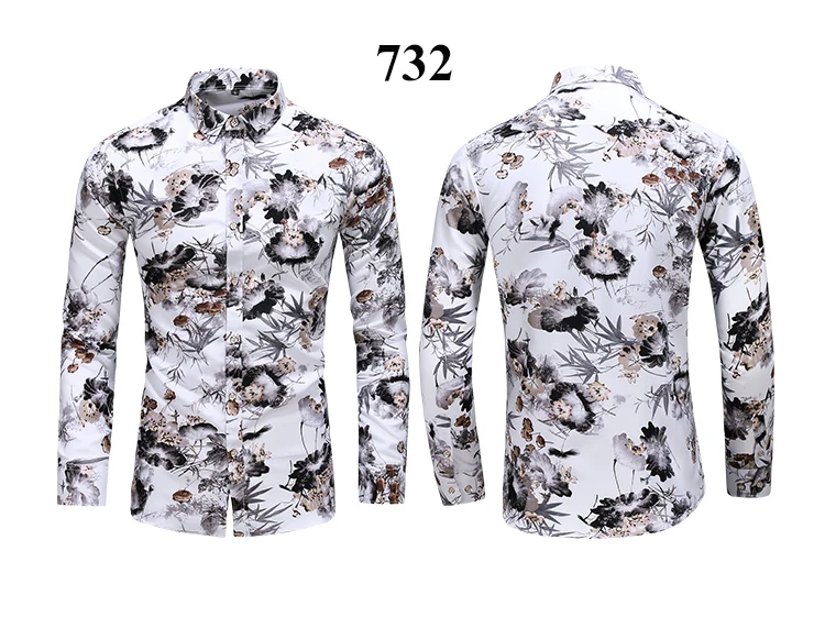 5XL 6XL 7XL рубашка мужская Осенняя Новая модная рубашка с длинными рукавами и принтом для мужчин Повседневная Деловая офисная рубашка больших размеров